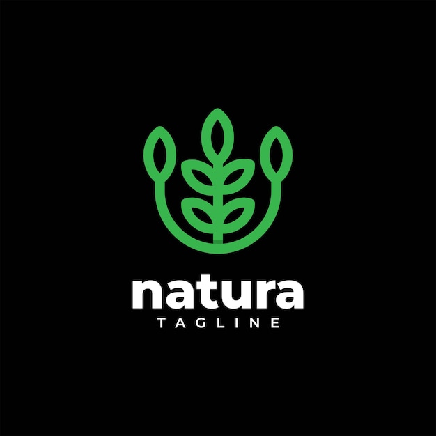 Vector plantilla de diseño de logotipo inicial u nature