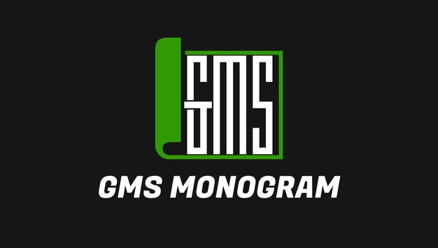 Plantilla de diseño de logotipo de iniciales de nombre de marca de letra GMS de monograma