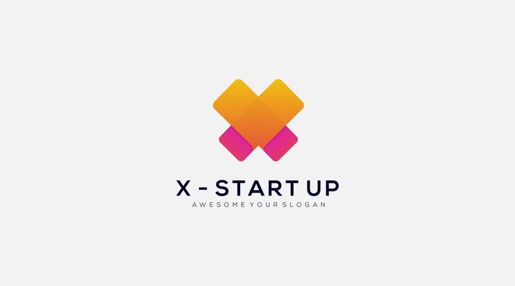Vector plantilla de diseño de logotipo de inicio de letra x abstracta