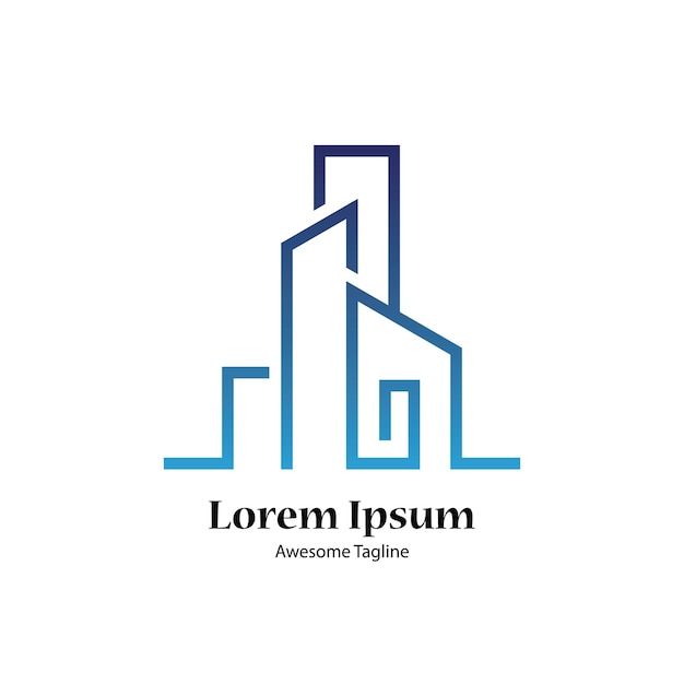 plantilla de diseño de logotipo inmobiliario de Liner