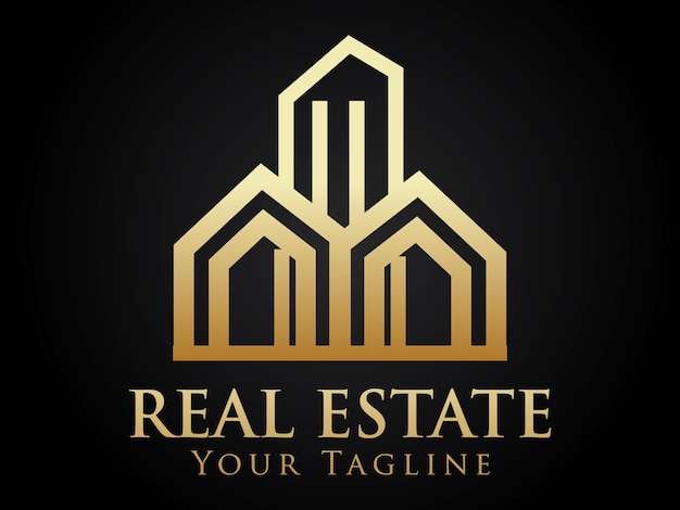 Plantilla de diseño de logotipo inmobiliario de lujo