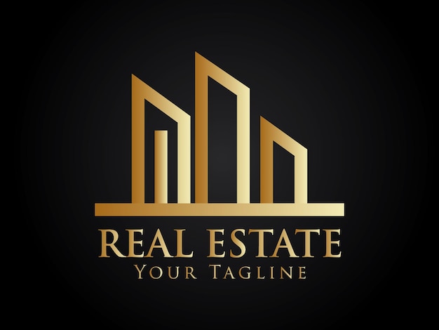 Plantilla de diseño de logotipo inmobiliario de lujo