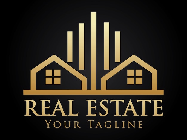 Plantilla de diseño de logotipo inmobiliario de lujo