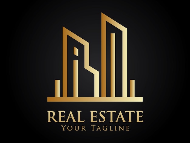 Plantilla de diseño de logotipo inmobiliario de lujo