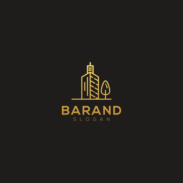 Plantilla de diseño de logotipo inmobiliario de lujo