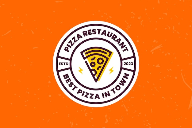 Plantilla de diseño de logotipo de la insignia del restaurante de pizza en estilo vintage o retro