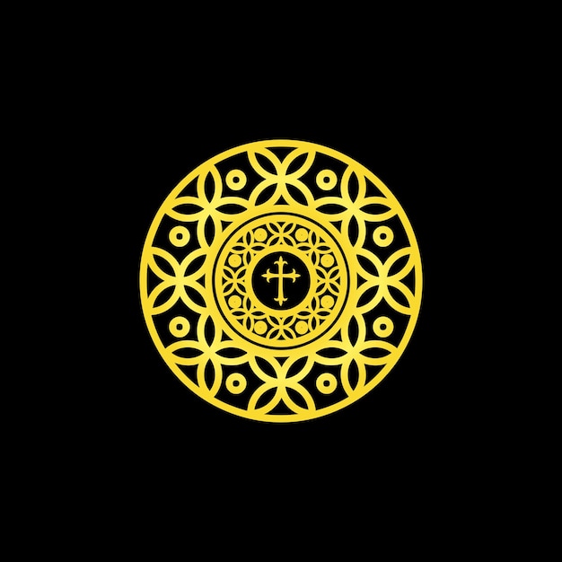 plantilla de diseño de logotipo islámico de adorno dorado