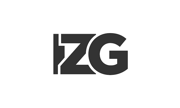 plantilla de diseño de logotipo de IZG con texto en negrita fuerte y moderno logotipo vectorial basado en inicial con tipografía simple y mínima identidad de empresa de moda