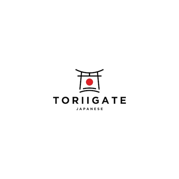 Plantilla de diseño de logotipo japonés de puerta torii