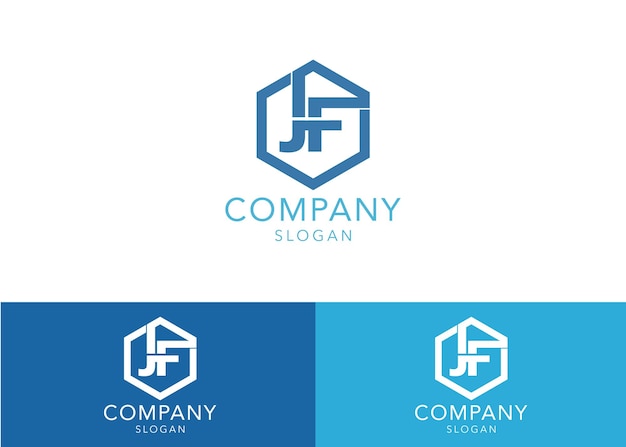 Plantilla de diseño de logotipo jf de letra inicial de monograma moderno
