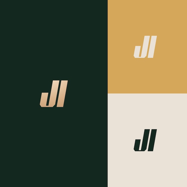 Plantilla de diseño de logotipo JI