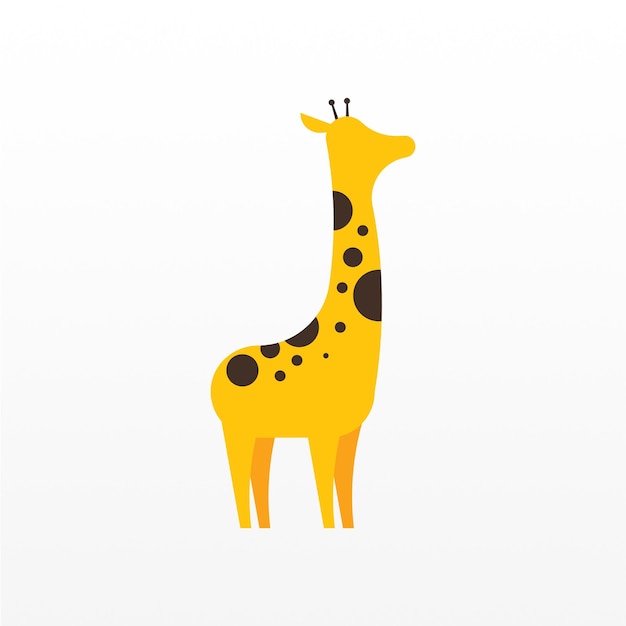 Plantilla de diseño de logotipo de jirafa simple