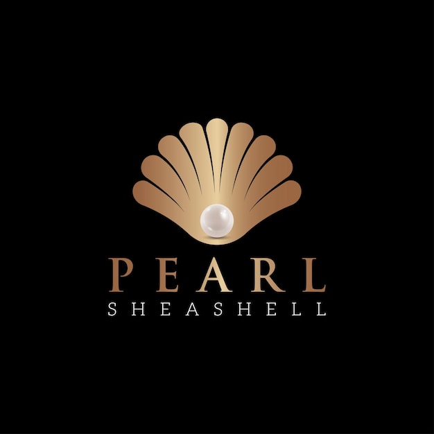 Plantilla de diseño de logotipo de joyería de concha de perlas de lujo. Inspiración de diseño de logotipo de joyería creativa. se pueden utilizar como símbolos, identidad de marca, logotipo de la empresa, iconos u otros. El color y el texto se pueden cambiar.