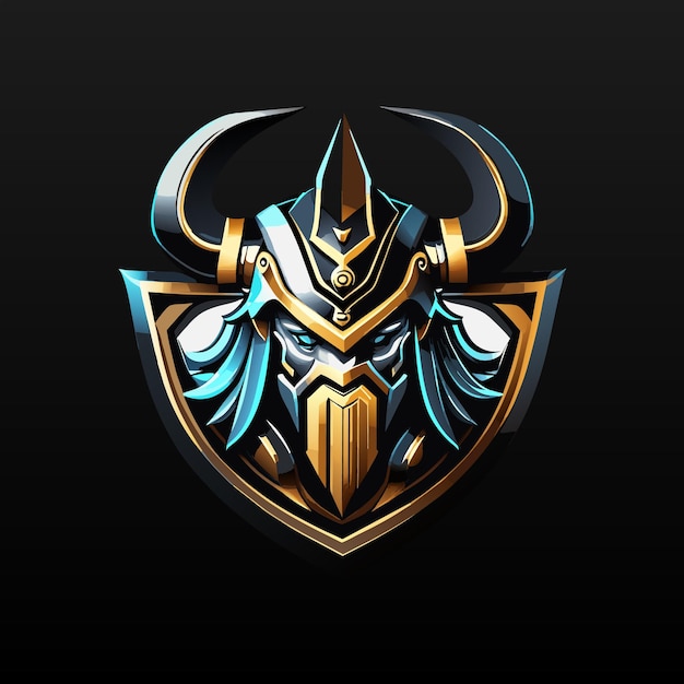 Plantilla de diseño de logotipo de juego de mascota de esports detallada de vector