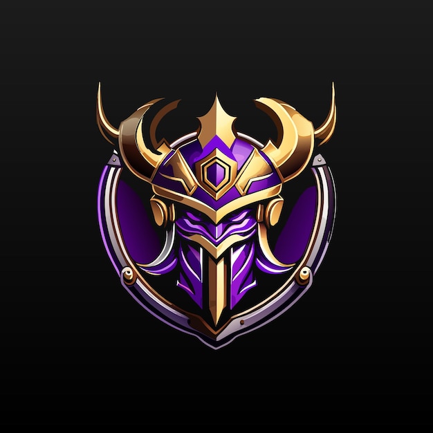 Plantilla de diseño de logotipo de juego de mascota de esports detallada de vector