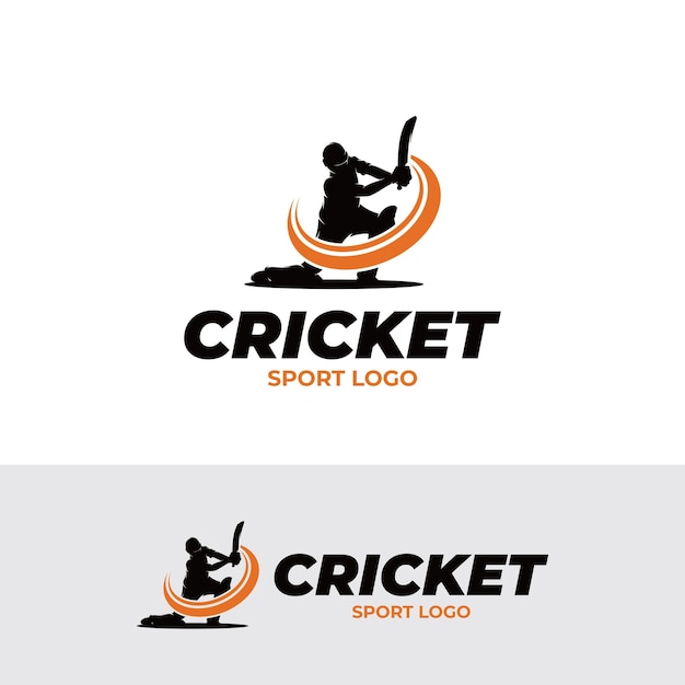 Plantilla de diseño del logotipo del jugador de cricket