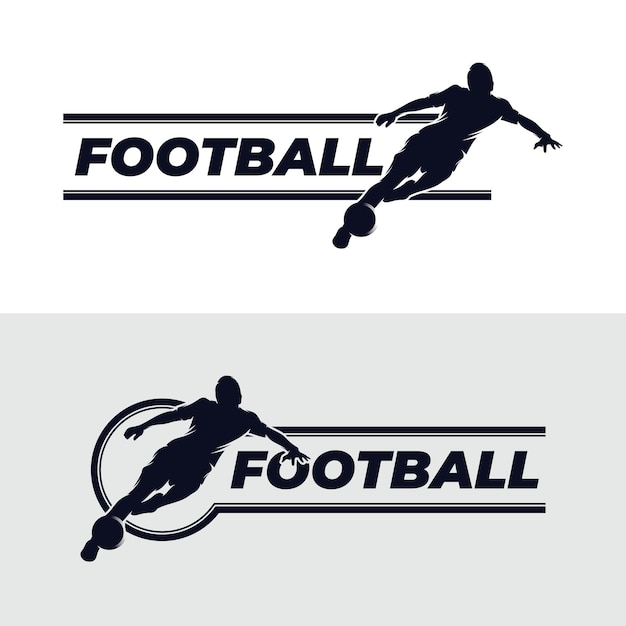 Vector plantilla de diseño de logotipo de jugador de fútbol