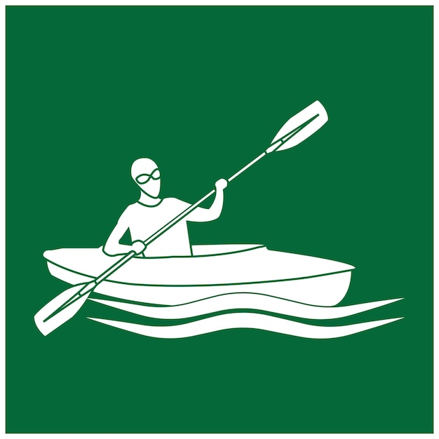 plantilla de diseño de logotipo de kayak deportivo