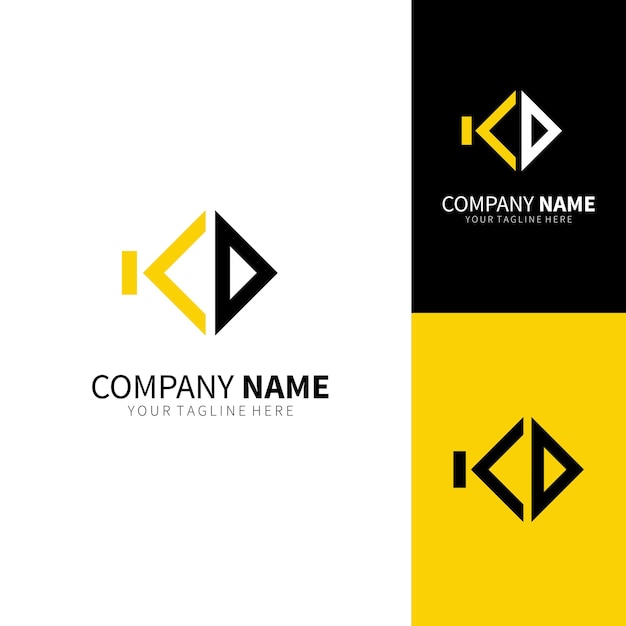 Plantilla de diseño de logotipo de KD