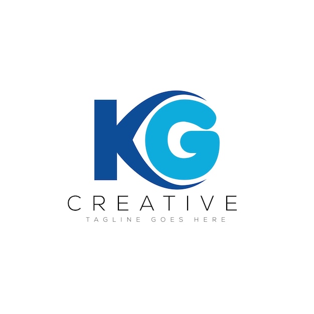 Plantilla de diseño de logotipo KG minimalista moderno Elemento de marca gráfico vectorial