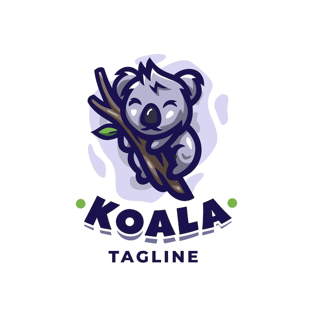 Plantilla de diseño de logotipo de koala con detalles lindos