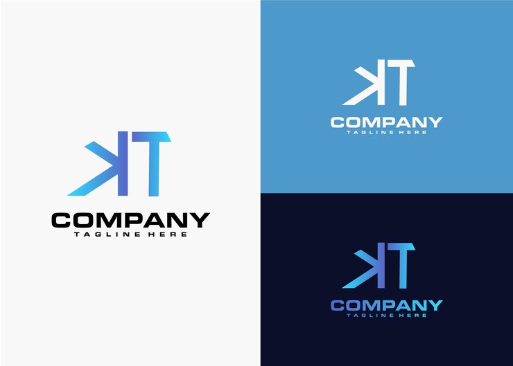 Vector plantilla de diseño de logotipo kt de letra inicial de monograma moderno