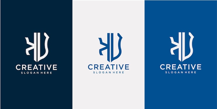 Vector plantilla de diseño de logotipo ku de letra inicial de monograma moderno