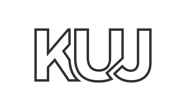 plantilla de diseño de logotipo KUJ con texto en negrita fuerte y moderno logotipo vectorial basado en inicial con tipografía simple y minimalista identidad de empresa de moda