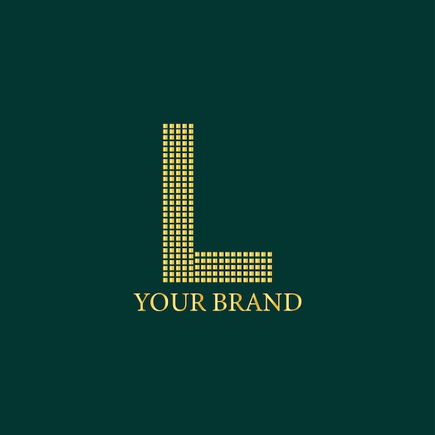 Plantilla de diseño de logotipo L de lujo