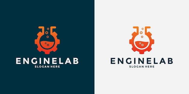 Plantilla de diseño de logotipo de laboratorio de motor creativo