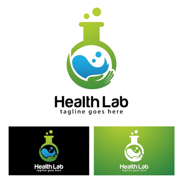 Plantilla de diseño de logotipo de laboratorio de salud