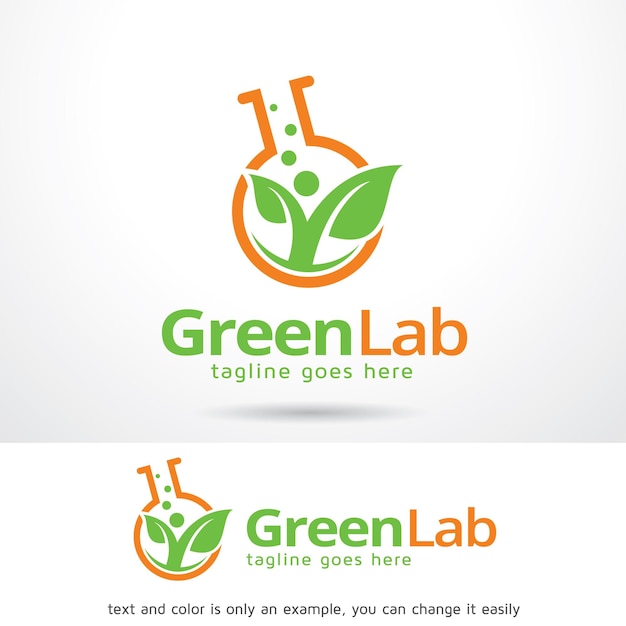 plantilla de diseño de logotipo de laboratorio verde concepto de diseño de emblema vectorial icono de símbolo creativo