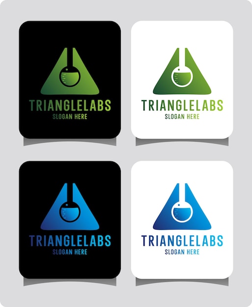 Plantilla de diseño de logotipo de laboratorios triangulares