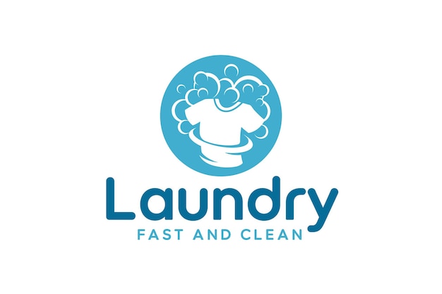 plantilla de diseño del logotipo de la lavandería Logotipo del servicio de lavandería rápida y limpia