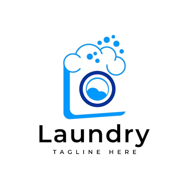 Plantilla de diseño de logotipo de lavandería