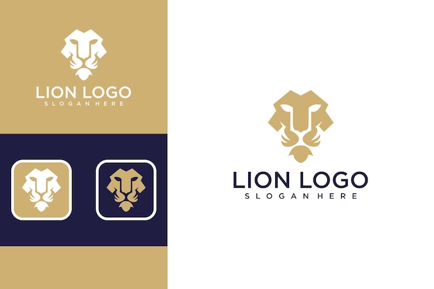 Vector plantilla de diseño de logotipo de león abstracto