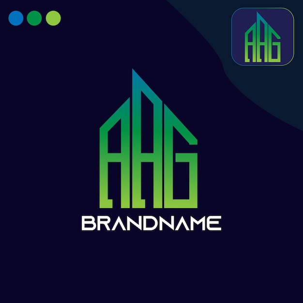 Plantilla de diseño de logotipo de letra aag corporativa única moderna