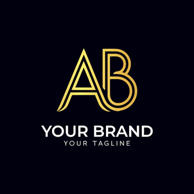 plantilla de diseño de logotipo de letra ab creativa y elegante