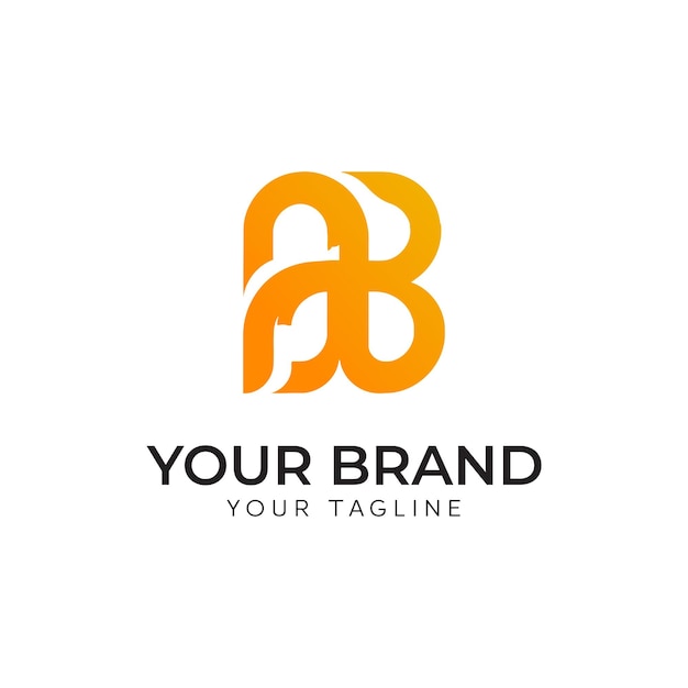 plantilla de diseño de logotipo de letra ab creativa y elegante