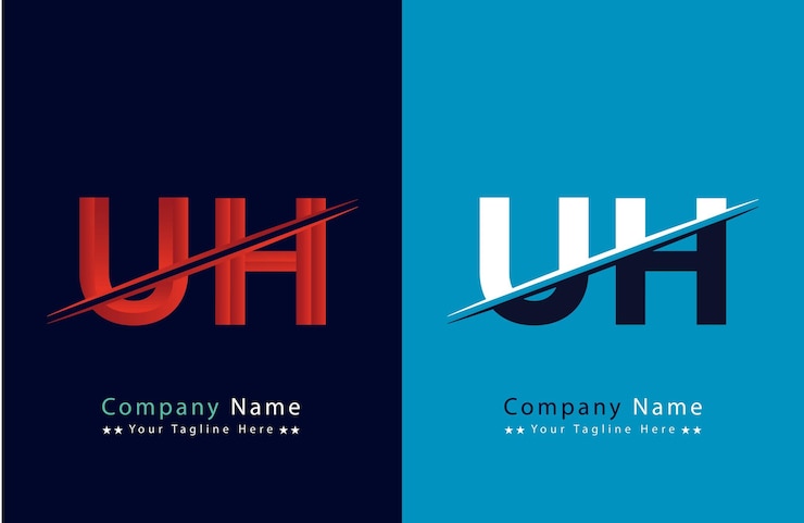 Vector plantilla de diseño de logotipo de letra abstract uh ilustración de logotipo vectorial