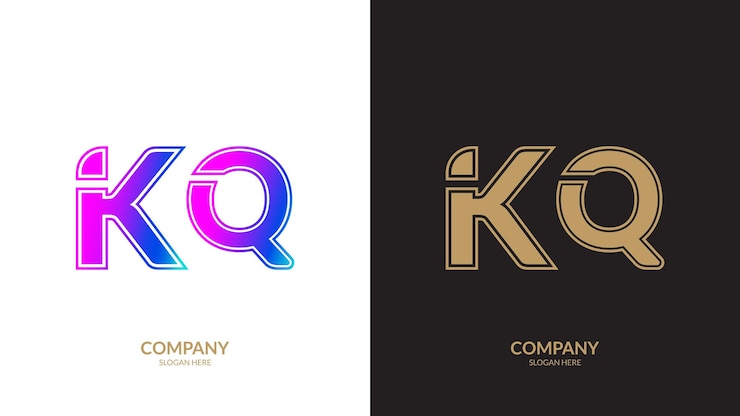 Vector plantilla de diseño del logotipo de la letra abstracta kq