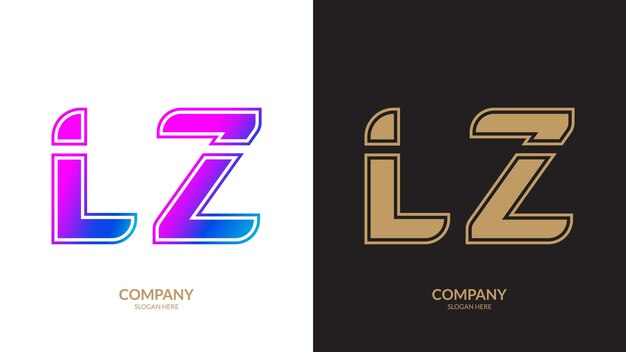 plantilla de diseño del logotipo de la letra abstracta LZ