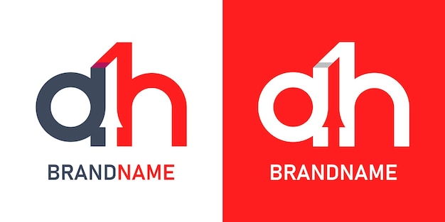 plantilla de diseño del logotipo de la letra ah
