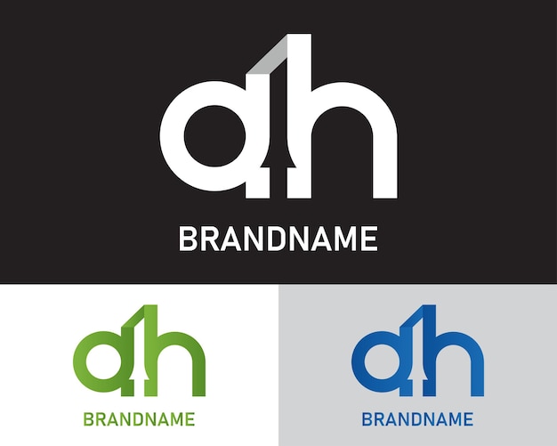 plantilla de diseño del logotipo de la letra ah