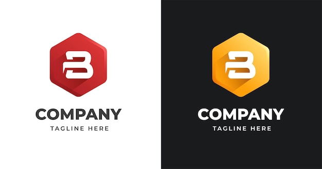 Plantilla de diseño de logotipo letra b con estilo de forma geométrica