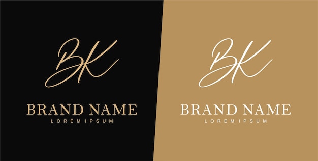Plantilla de diseño de logotipo de letra B y K