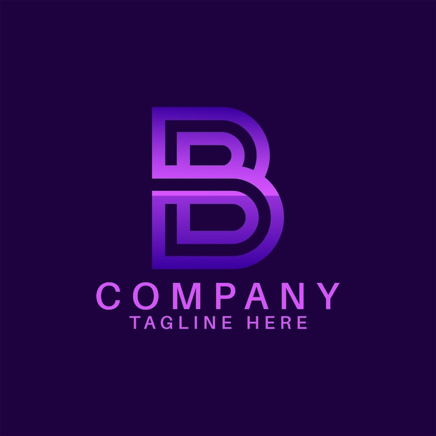 Plantilla de diseño de logotipo letra B