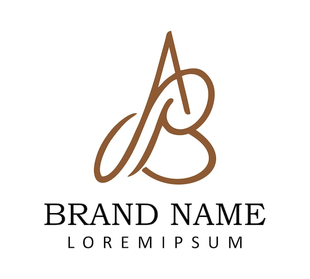 Plantilla de diseño de logotipo de letra A y B