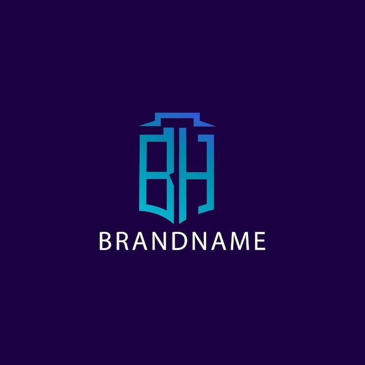 Vector plantilla de diseño de logotipo de letra bh corporativa única y moderna