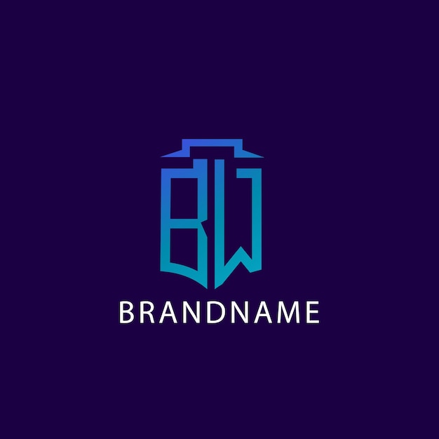 plantilla de diseño de logotipo de letra bw corporativa única y moderna